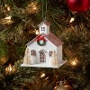 Glittered Paper Church with Bottle Brush Trees Christmas Tree Ornament White - Wondershop™ - 2 of 3