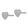 Chisel Stainless Steel Polished with Cubic Zirconia Heart Earrings - 2 of 4
