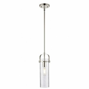 Pilaster II Cylinder - 1 Light Stem Hung Pendant In Industrial Style-14.5 Inches Tall and 5 Inches Wide - 1 of 1