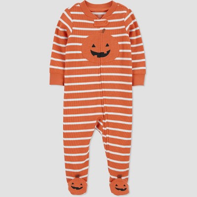 Image of Carter's Just One You® Baby Pumpkin Footed Pajama - Orange 0-3M