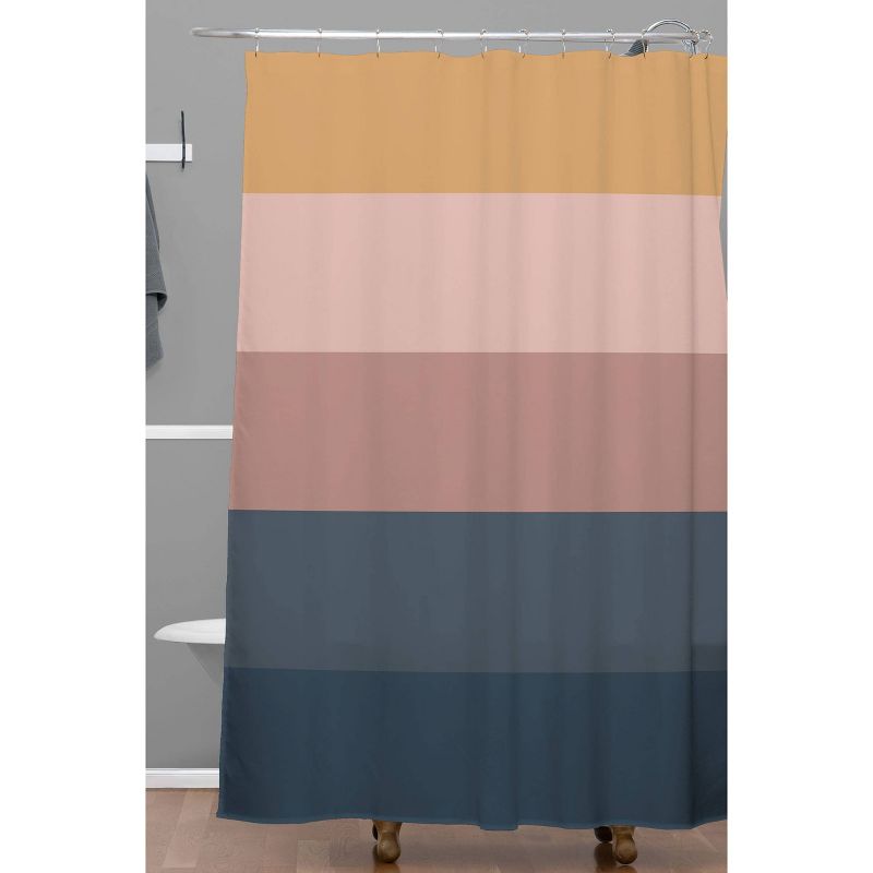 Colour Poems Minimal Retro Striped Shower Curtain Blue/Pink - Deny Designs, 3 of 8
