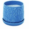 SpassWay 8" Dia Outdoor Indoor Ceramic Planter Pot Decorative Planter with Drainage Hole Patio Flower Pot - 3 of 4