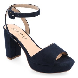 Journee Collection Womens Medium and Wide Width Nairri Vegan Leather Platform Heel Sandals - 1 of 4