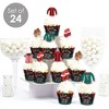 Big Dot of Happiness Christmas Pajamas - Cupcake Decoration - Holiday Plaid PJ Party Cupcake Wrappers and Treat Picks Kit - Set of 24 - 2 of 4