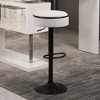 Round Storage Bar Stool Set of 2, Height Adjustable 360¡ã Swivel Counter Height Armless Bar Chairs with Metal Frame for Kitchen - 4 of 4