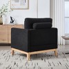 GDFStudio Acheson Modern 35.4" Wood and Fabric Upholstered Accent Chair with Two Pillows - 3 of 4