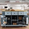 53" Rollaway Kitchen Island with Drop Leaf, Power Outlet, Storage, Side Racks, and 5 Casters - 2 of 3