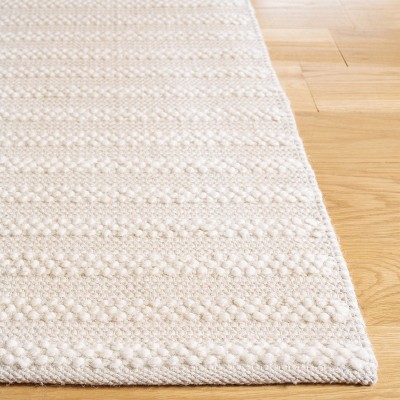Ivory Flat Woven Handmade Wool Area Rug, 8' x 10'