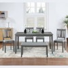 NicBex Dining Room Table Set for 6 Dining Table with MDF Tabletop, 4 X-Shaped Backrest Chairs and 1 Bench for Dining Room - 3 of 4
