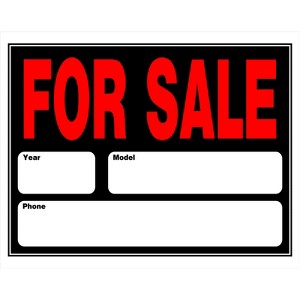 Hillman English Black Auto For Sale Sign 15 in. H X 21 in. W - Case of 6 - 1 of 1