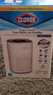 Clorox Medium Room True Hepa Filter Air Purifier 11030 White : Target