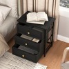 CIPACHO 2 Piece Black 20 Tall 3 Drawer Nightstand Set Ideal for Living Room to Organize Small Essentials and Brighten Your Space - 4 of 4