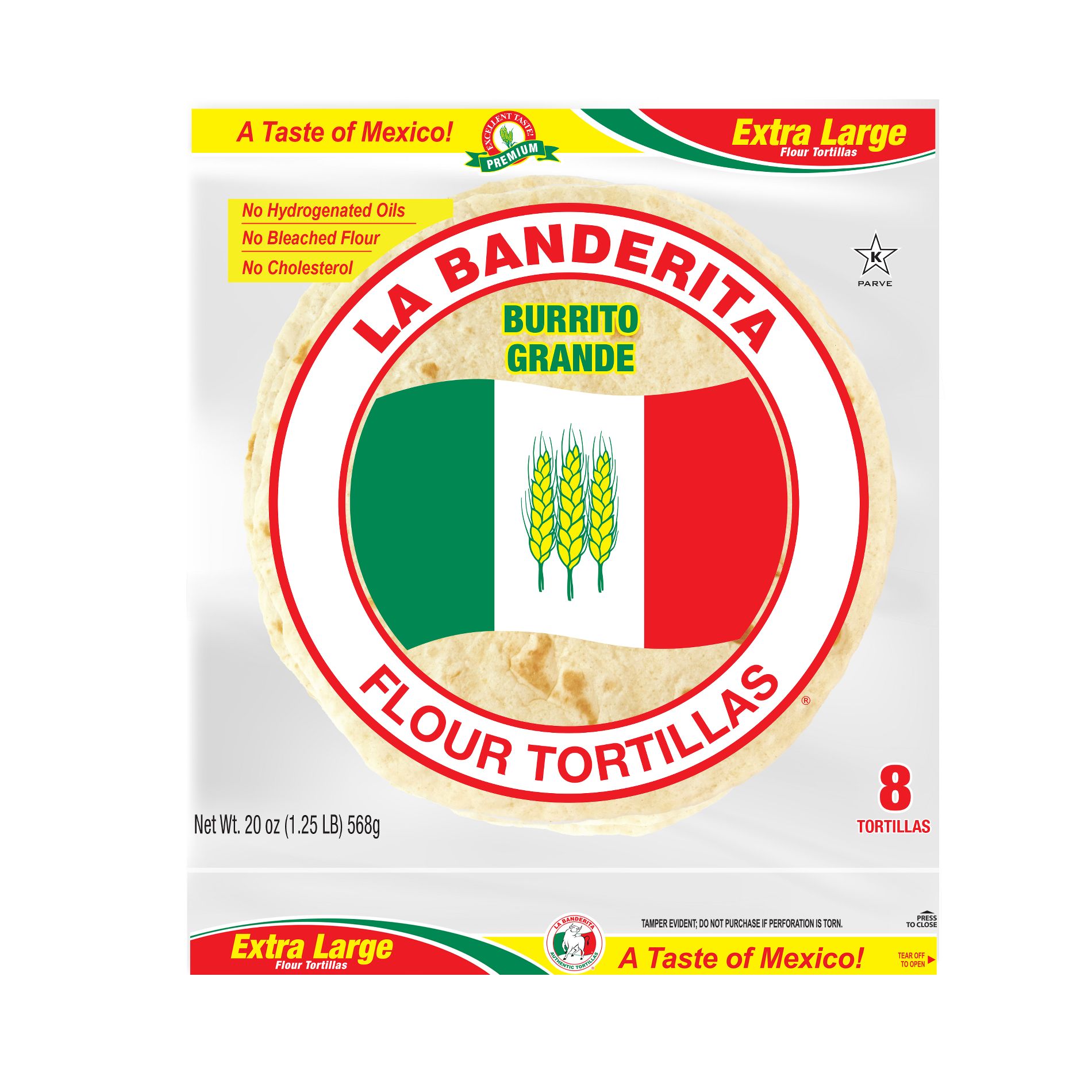 La Banderita 10in Flour Tortillas - 20oz/8ct: Certified