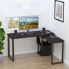 HOMCOM 55" 360° Rotating Corner L-Shaped Computer Desk with Storage Shelves, Home Office Study Writing Workstation Modern Space-Saving Design - 2 of 4