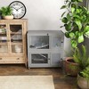 Sevobal Pet Carriers, Double Layer Rabbit Hutch with Wheels, Portable Fence for Yard Living Room, Gray, 35.43"*19.68"*36.61" - 2 of 4