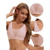 INSPIRE CHIC Women's Deep V Push Up Wirefree Seamless Mesh Plunge Bras Light and Breathable Minimizers - 3 of 4
