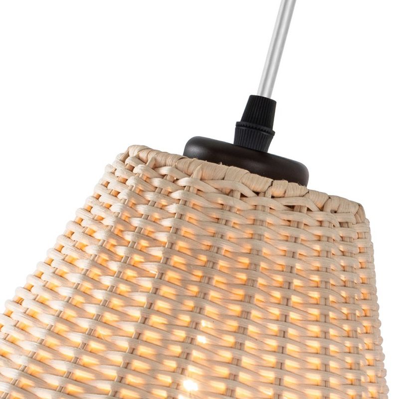 C Cattleya 1-Light Plug-in Pendant Light with Woven Rattan Shade, 3 of 7