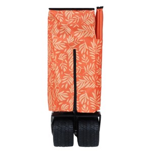 CAVINAS Heavy-Duty Folding Wagon Cart with Bonus Picnic Mat, All-Terrain Shopping Cart with Side Pocket for Camping, Garden - 1 of 4