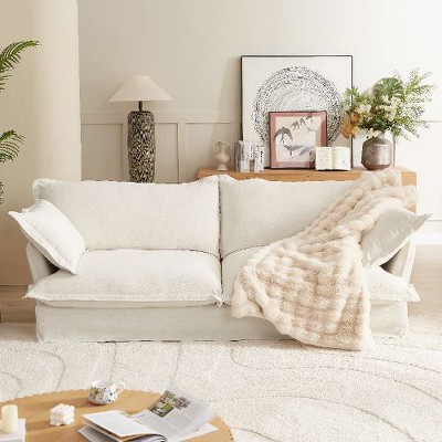 CAVINAS 87.4" Modern Deep Seat Cloud Couch, Comfy Upholstered Sofa with Multiple Large Soft Pillows