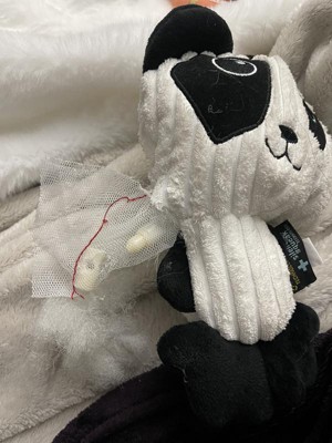 TrustyPup Strong 'N Silent Penguin Silent Squeak Plush Dog Toy, Chew Guard  Technology - Black/White, Medium