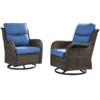 Outdoor Swivel Rocker Patio Chairs - 360 Degree Swivel Glider Seating Wicker Rocking Chairs Set of 2 with High Back for Porch Balcony Deck - 2 of 4