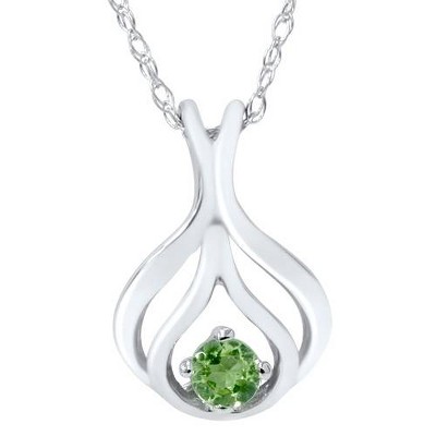 Pompeii3 Solitaire Peridot Pendant 10K White Gold