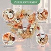 24 Inch Halloween Wreath, Artificial Halloween Wreath with White Pumpkins Roses & Fall Maple Leaves, Indoor Outdoor Halloween Props Decoration - 4 of 4