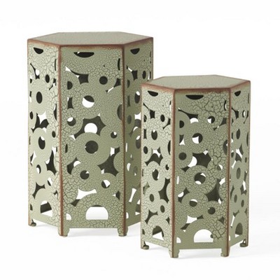 Iron Side Table - Antique Green As Shown
