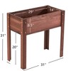 TUYOHW Elevated Raised Garden Bed with Legs,Solid Wood Planter Box for Outdoor Vegetables Herbs Flowers - 3 of 4