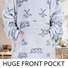 Catalonia Women's Oversized Flannel Blanket Hoodie, Cozy Warm Wearable Plush Fleece Pullover, Soft Lounge Sweatshirt for Home, Outdoor Comfort, Gift - 2 of 4