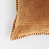 Kumasinova 19x19 Inches Square Stonewashed Cotton Velvet Throw Pillows,Couch Pillows with Decorative Handstiched Edges,Decorative Pillows for Bed - 4 of 4