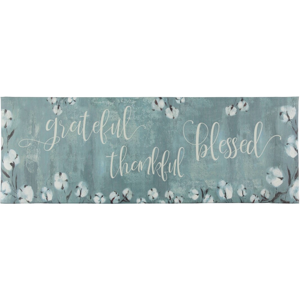 20"x55" Oversized Cushioned Anti-Fatigue Kitchen Runner Mat Grateful Thankful Bless - J&V Textiles: Indoor/Outdoor PVC Floor Mat