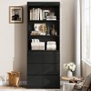 69" Tall Storage Bookshelves and Bookcases with 3 Drawers, Floor Standing 3 Tier Shelf Display Storage Shelves for Home Office Bedroom Living Room - 3 of 4