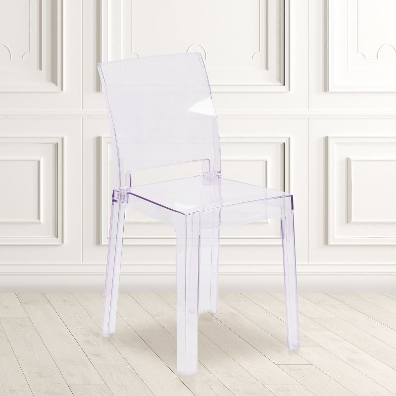Emma and Oliver Ghost Chair with Square Back in Transparent Crystal, 3 of 13
