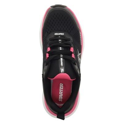 Женские кроссовки Starter Womens Bolt Synthetic Leather Casual Lace Up Sneaker Shoe, Black/Fuchsia, Size 8.5 — фото 2