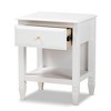 1 Drawer Naomi Wood Bedroom Nightstand White/Gold - Baxton Studio: Glamorous Bedside Table with Gold-Tone Knob & Shelf - 2 of 4