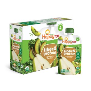 HappyTot Fiber & Protein Organic Pears Kiwi & Kale Baby Food Pouch - 4oz - 1 of 4