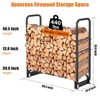 4 Ft Firewood Rack Outdoor, Firewood Rack With Anti-Rust Coating and Waterproof Cover, Firewood Holder - 2 of 4