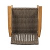 Set of 2 Dining Chairs Hampton Wood and Wicker for outdoor dining room-Christopher Knight Home - 4 of 4
