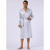 Lars Amadeus Men's Solid Satin Robe Long Sleeve Sleepwear Pajama Bathrobe - 2 of 4