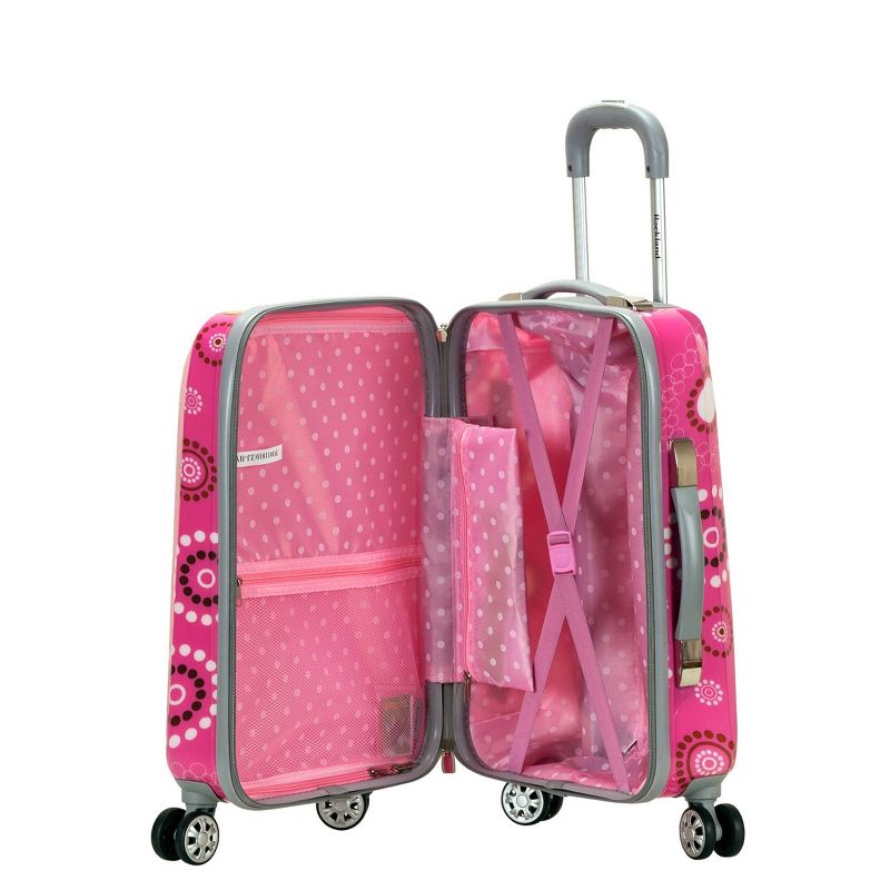Rockland Vision Polycarbonate Hardside Carry On Spinner Suitcase - Pink Pearl, 4 of 5