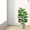 1PC 39" Artificial Fiddle Leaf Fig Tree with Natural Wood Trunk, Faux Tropical Plant for Indoor Outdoor Home Office Decor, No Maintenance Required - 3 of 4