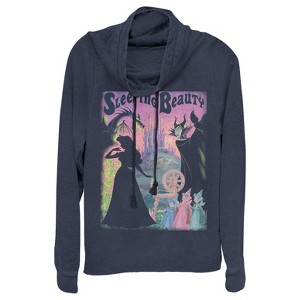 Juniors Womens Sleeping Beauty Silhouettes Cowl Neck Sweatshirt - 1 of 3