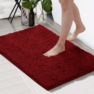 Deconovo Plush Chenille Bath Rug Non-Slip, Washable Comfort Mat - 1 of 4