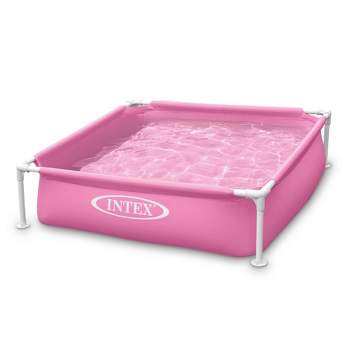 Intex Mini Frame Above Ground Swimming Pool Pink 48in X 48in X12in