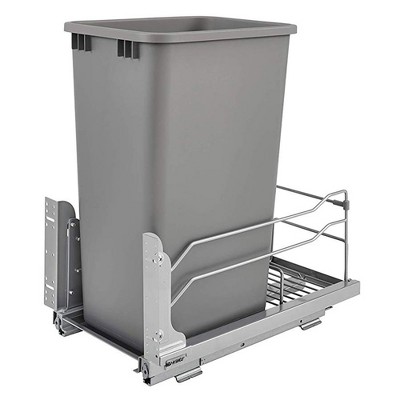 Rev-A-Shelf 53WC-1550SCDM-112 Single Kitchen Base Cabinet Pull Out Waste Container Trash Can with Soft-Close Slides