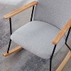 Kumasinova Adjustable Headrest Glider Rocking Chair,Modern Accent Chair with Tech Leather/Teddy Upholstery,Comfy Reading Chair for Nursery&Living Room - 3 of 4