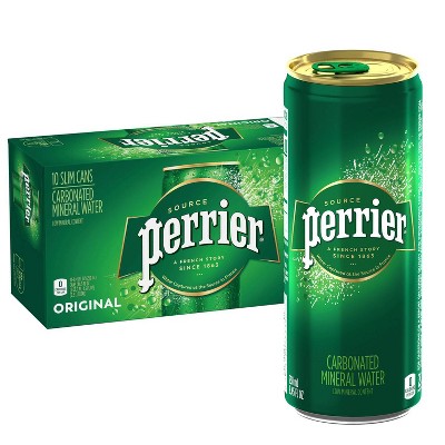 Perrier Carbonated Mineral Water - 10pk/8.45 fl oz Slim Cans