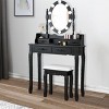 Tangkula Make-up Vanity Table Dresser Set W/led Light, Black : Target