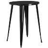 Emma and Oliver Commercial Grade 30" Round Metal Indoor-Outdoor Bar Table Set with 4 Cafe Stools - 3 of 4